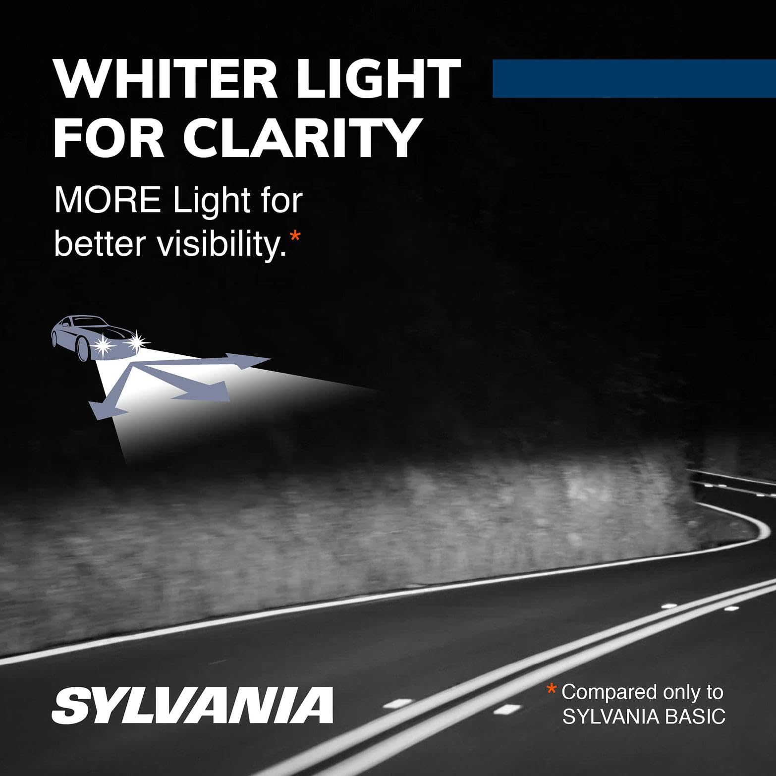 SYLVANIA H11 SilverStar filament technology delivers brighter output.