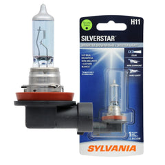 SYLVANIA H11 SilverStar high beam bulb enhances nighttime road visibility.