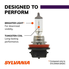 SYLVANIA H11 XtraVision in-car headlight assembly demonstrates real-world fit.