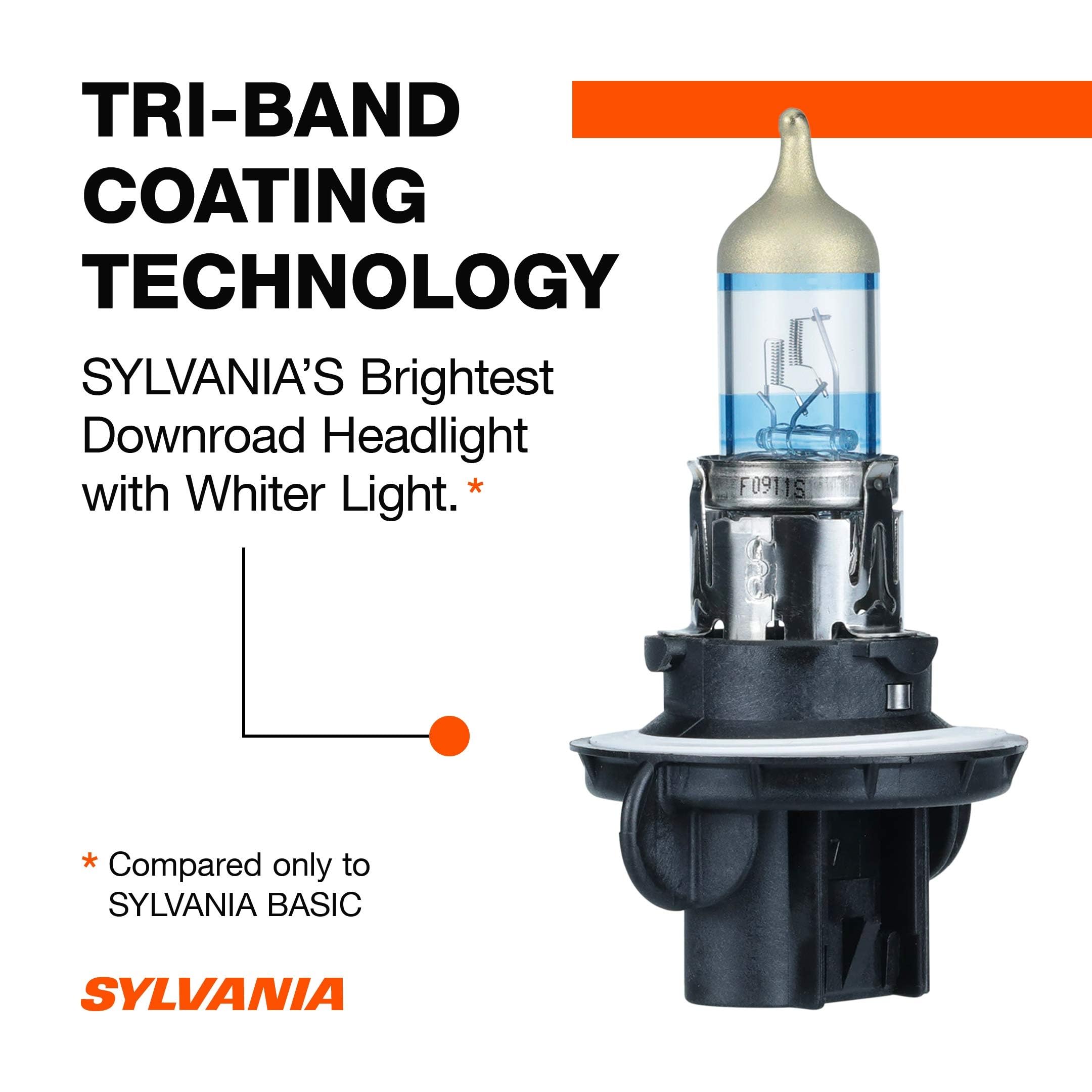 Sylvania H13 SilverStar Ultra pair-installation image indicates balanced beam setup.