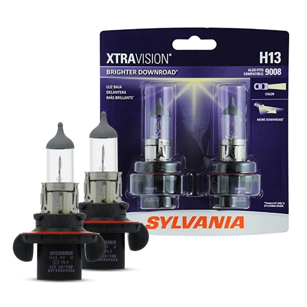SYLVANIA H13 XtraVision bulb pack front view ready for replacement