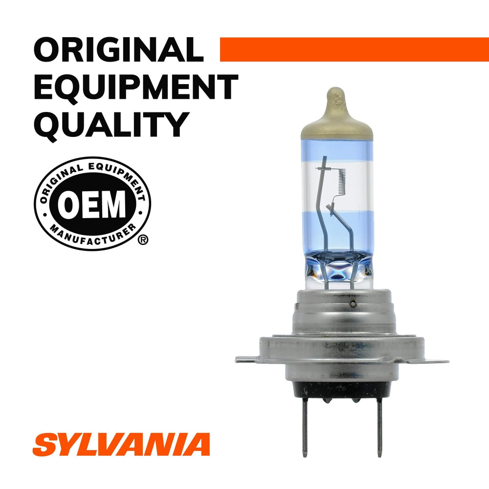 SYLVANIA H7 SilverStar Ultra beam projected on wall showing whiter illumination