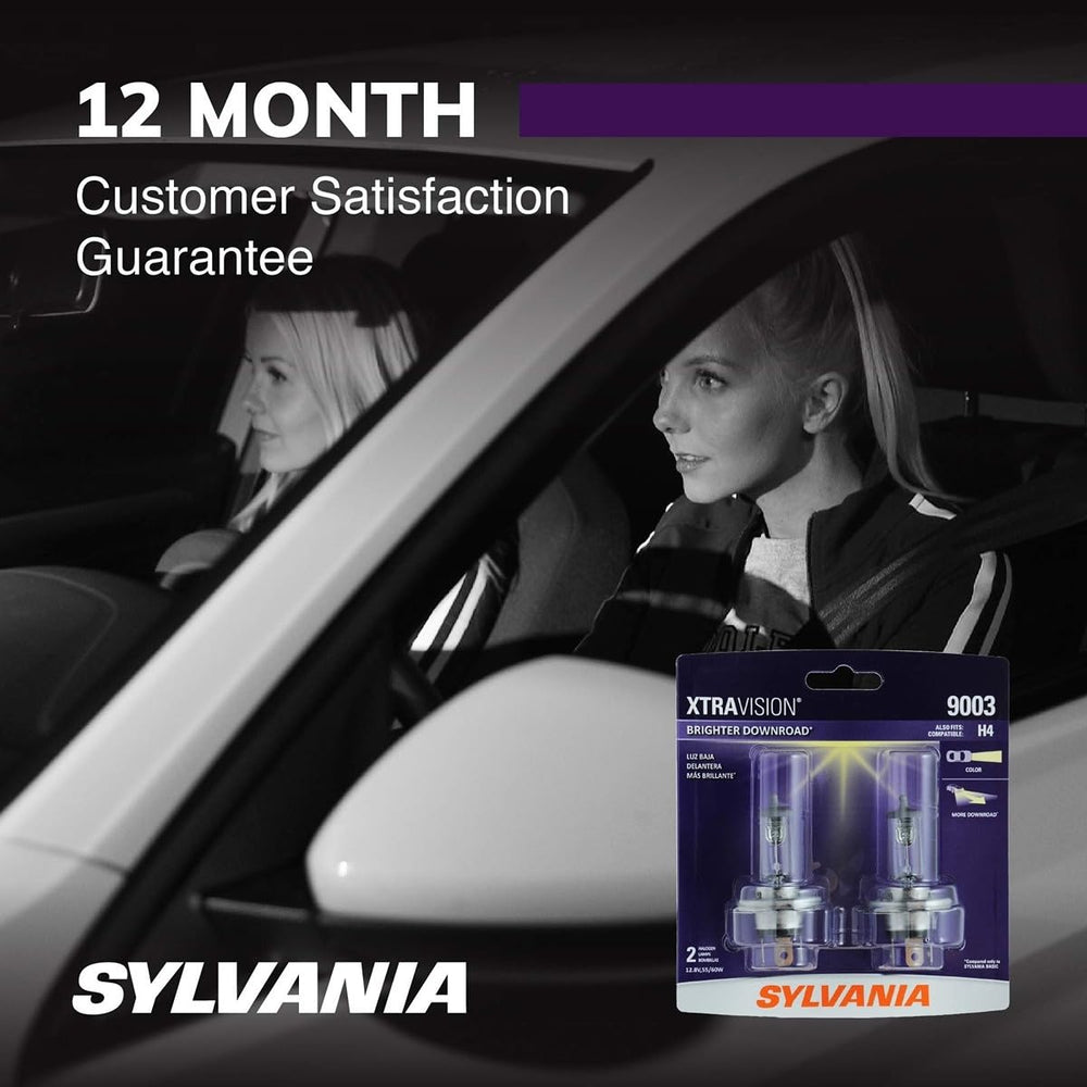 Sylvania XtraVision night-road scene illustrating improved nighttime visibility