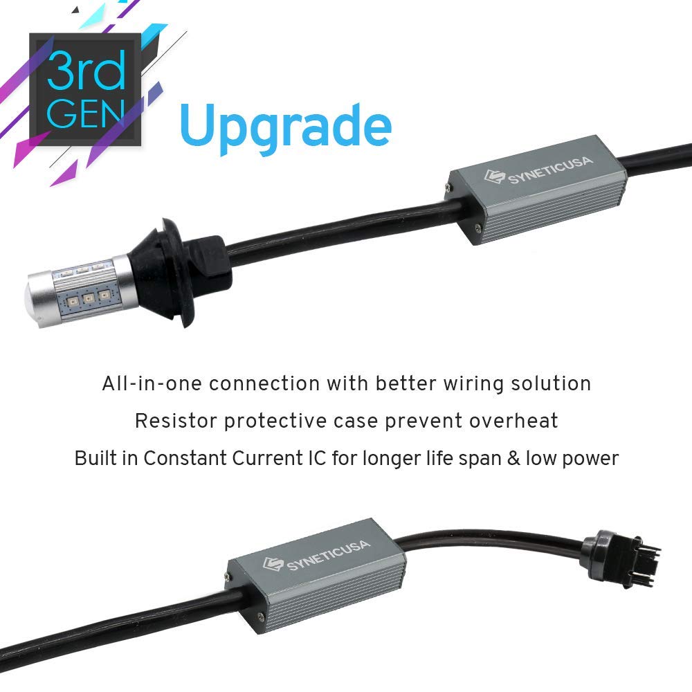 Syneticusa 3157 all-in-one LED unit for brake and turn signaling.