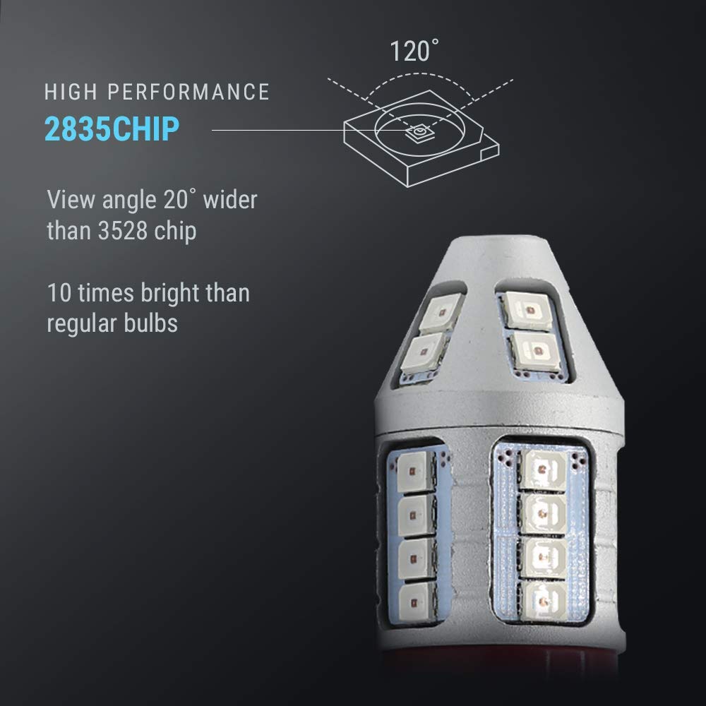 Syneticusa LED red bulb for tail lights with instant-on performance