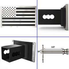 Synrroe aluminum base hitch cover pairs with 2-inch receivers for secure, durable mounting.