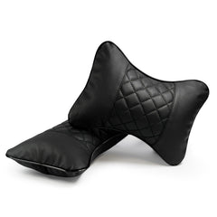 Synterior headrest pillow closeup stitching highlights durable premium faux leather detailing.