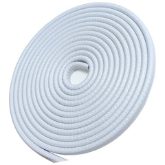 SYOAUTO 32ft white door edge guard showing built-in metal sheet for door protection.