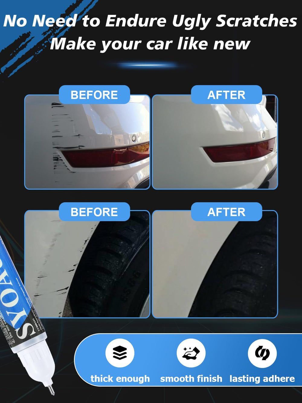 SYOAUTO color-match swatch helps find the closest pearl white shade for touch ups.