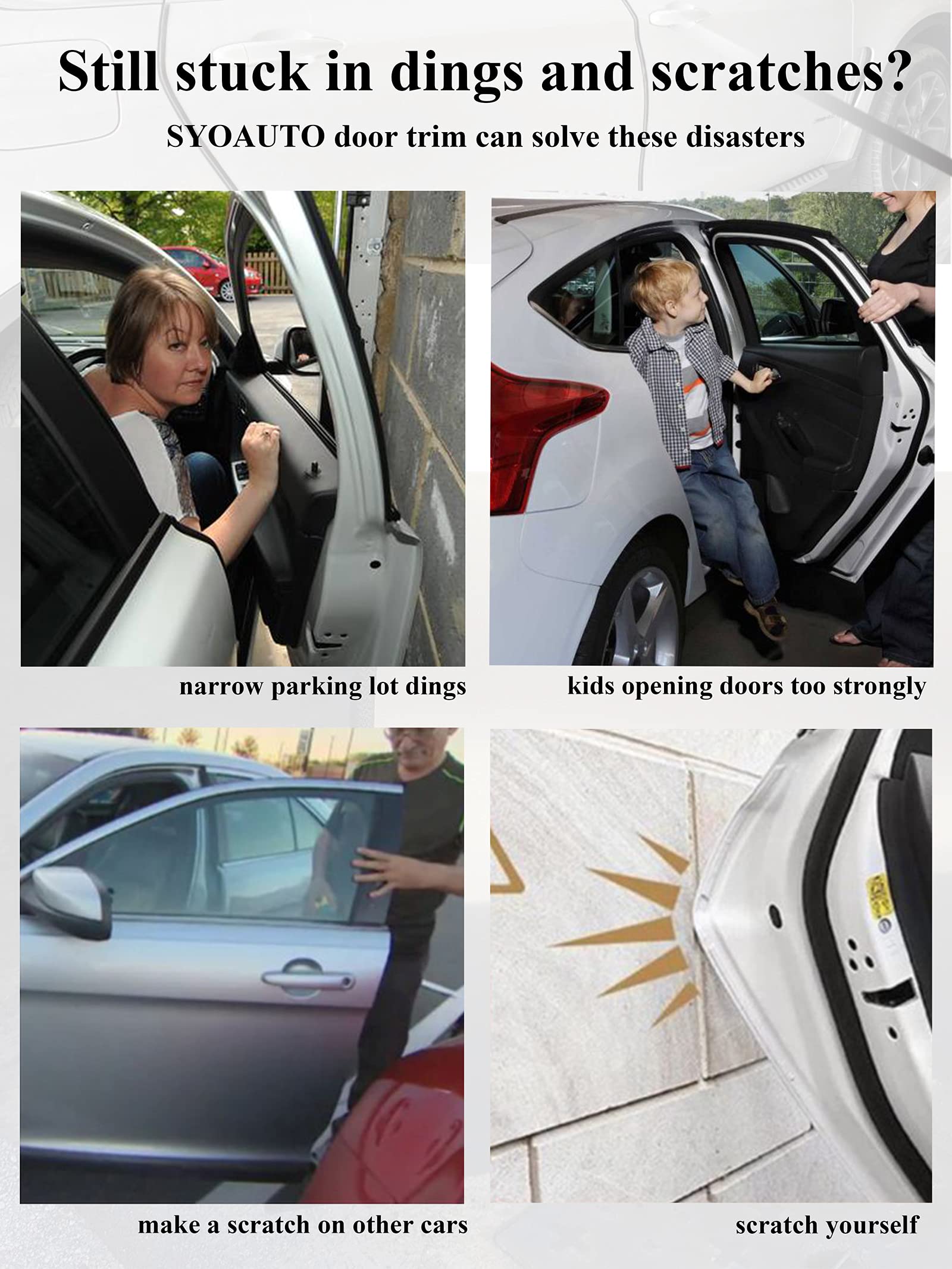 SYOAUTO door edge guard close-up with built-in metal for corrosion-resistant edge protection.