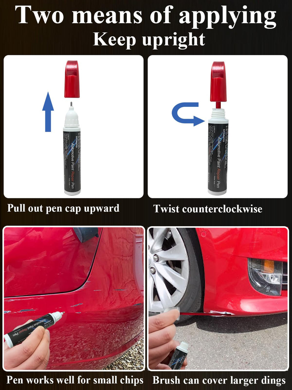 SYOAUTO Ultra Red PR01 dries in minutes for quick fixes.