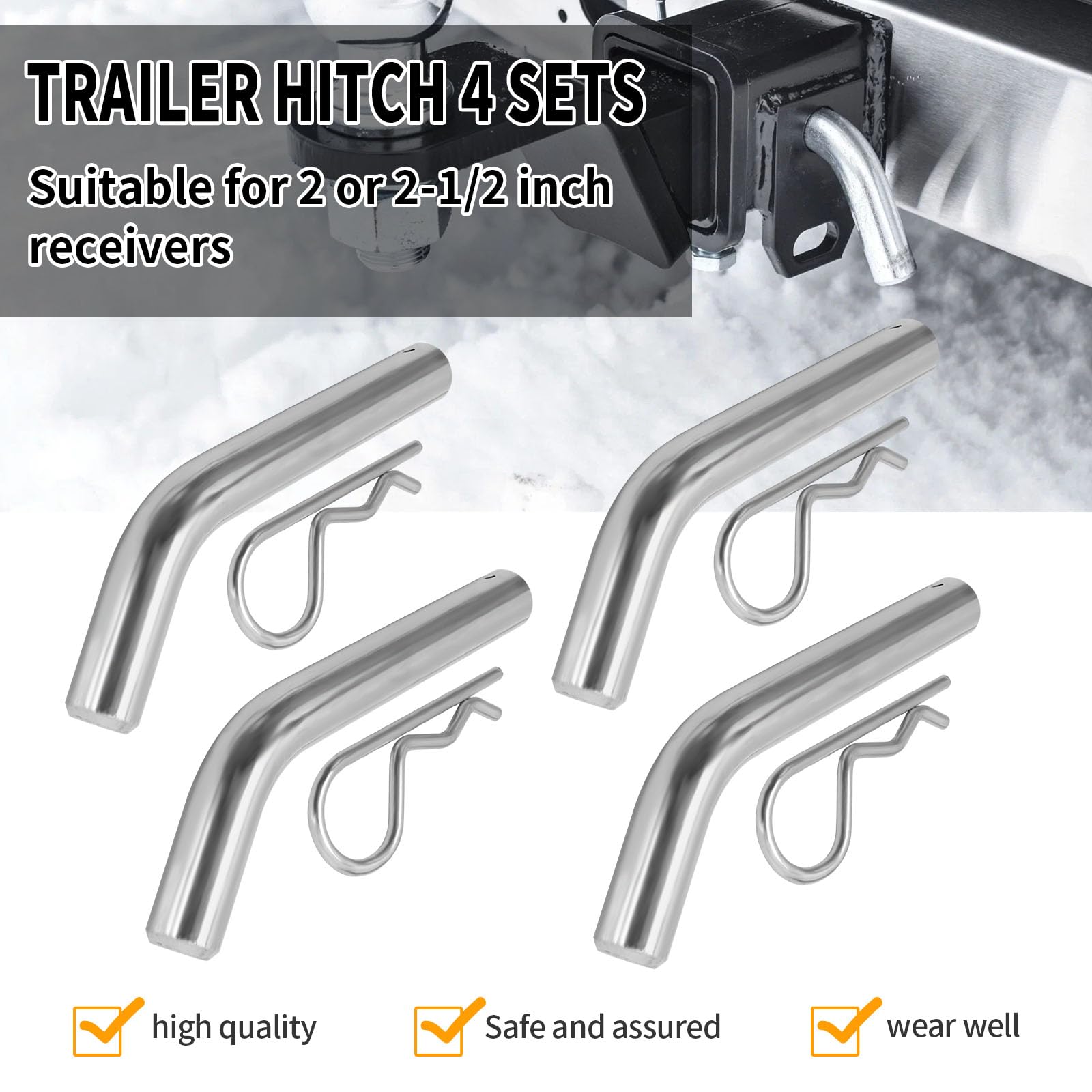 SYOWADA 2-1/2in receiver pin set with clips for durable towing.