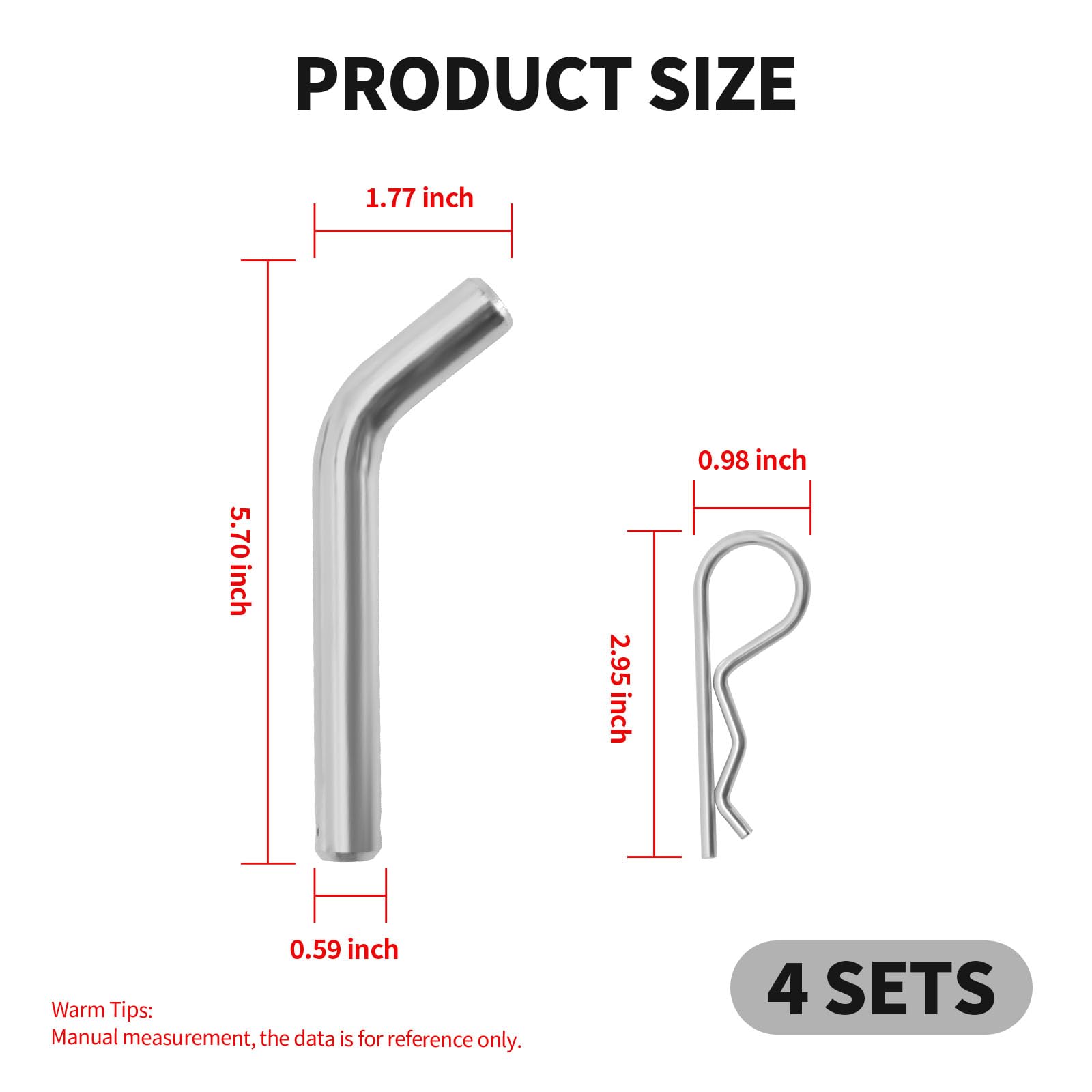 SYOWADA grooved-head hitch pin 5/8in for 2in receivers ensures quick secure attachment.