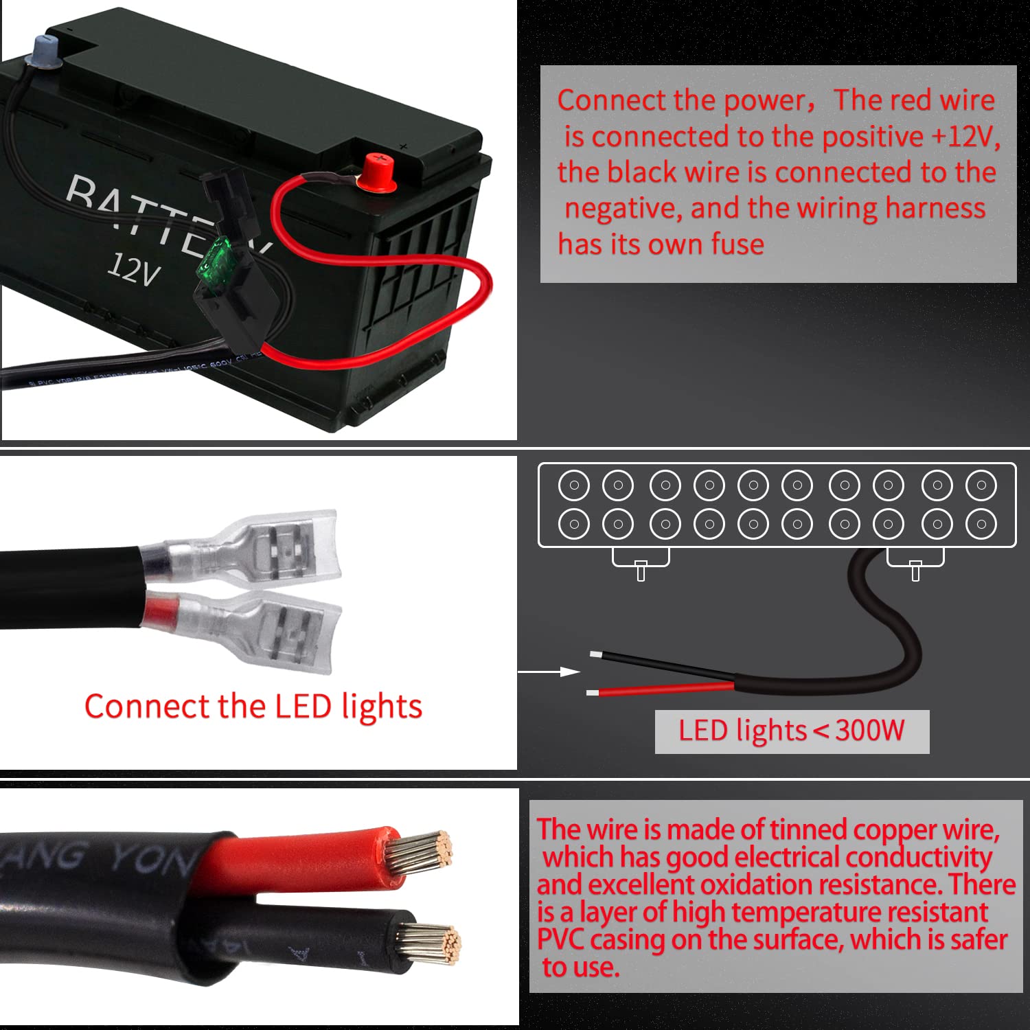 Szdystar LED bar wiring setup ready for off-road use