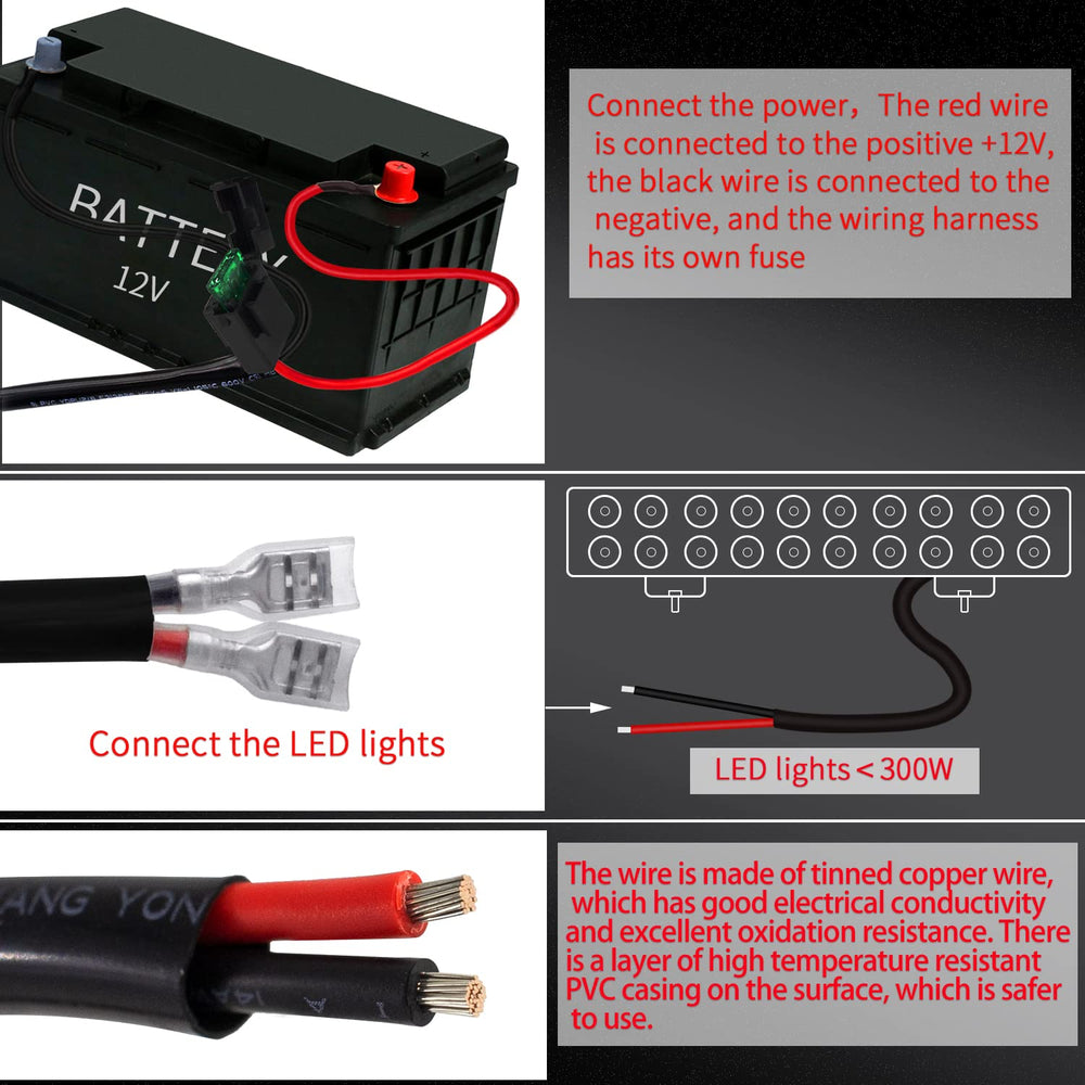 Szdystar LED bar wiring setup ready for off-road use