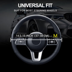 szttswamp universal-fit 38cm steering wheel cover fits most standard wheels.