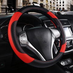 Szttswamp leather steering wheel cover provides universal fit and secure grip for better control.