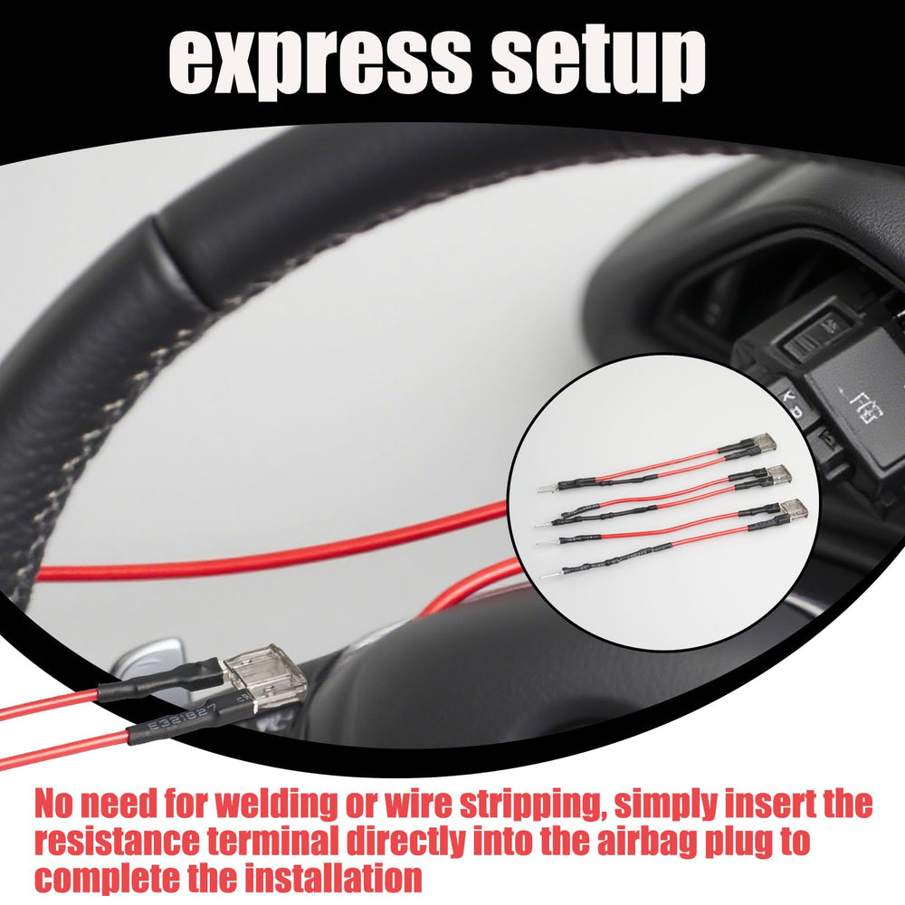 Szuenh steering wheel installation showing plug-and-play setup