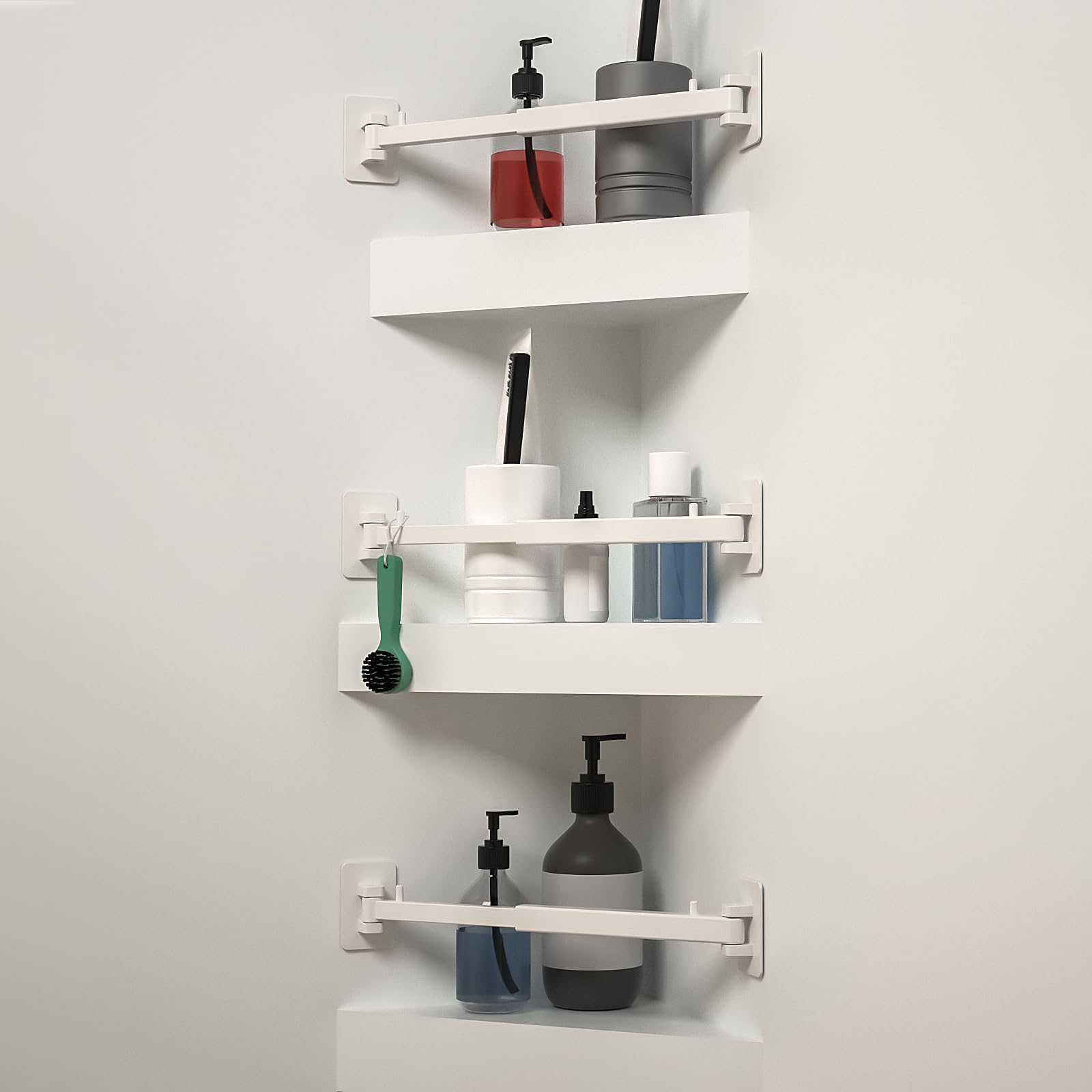 SZZSAF RV shower corner storage bar extended length for toiletries