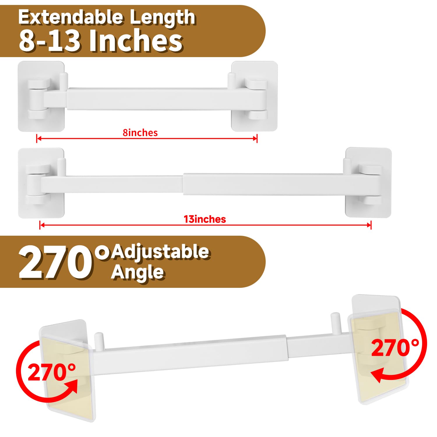 SZZSAF storage bar with rotating bases for RV showers