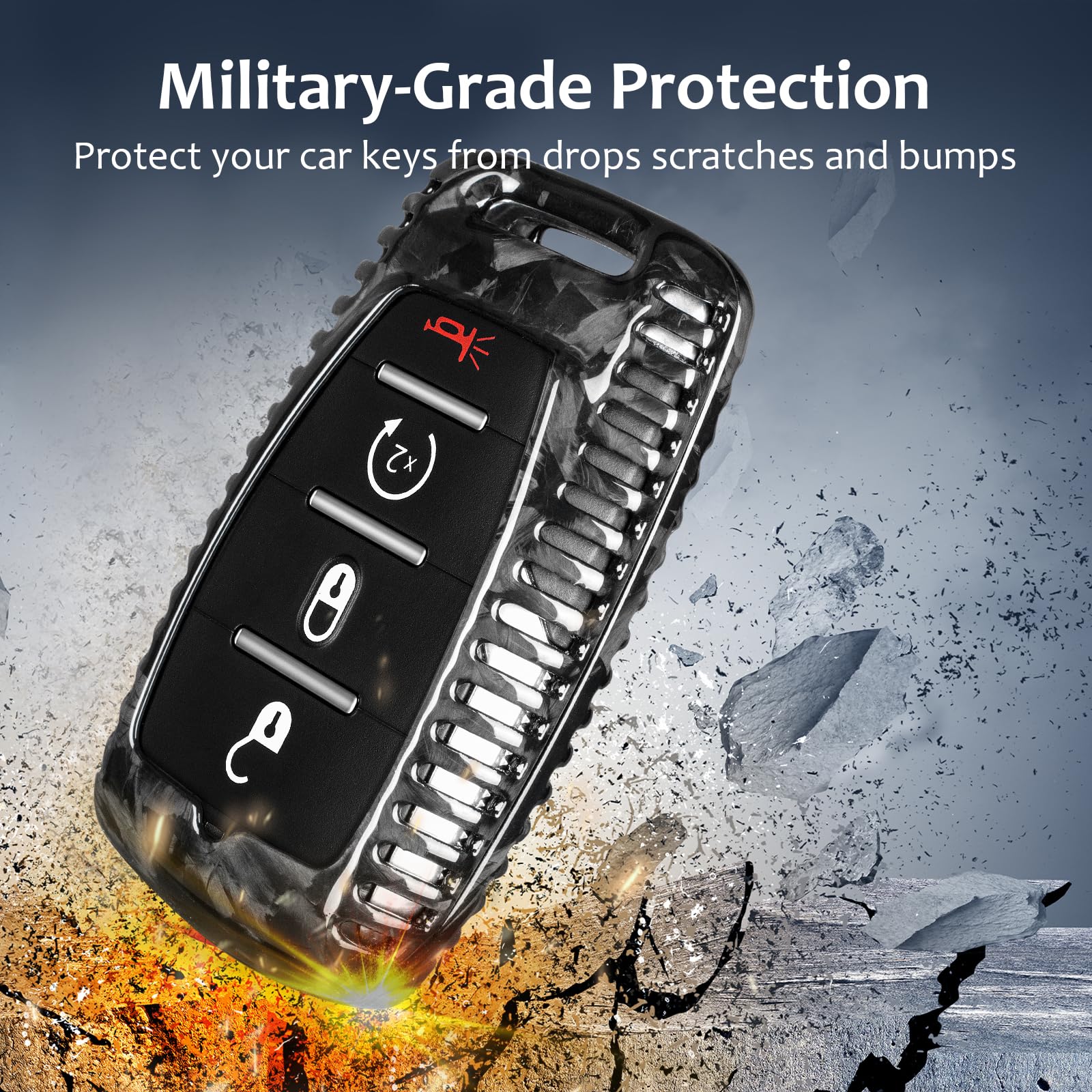 T-carbon lightweight durable key case enhances handling and convenience.