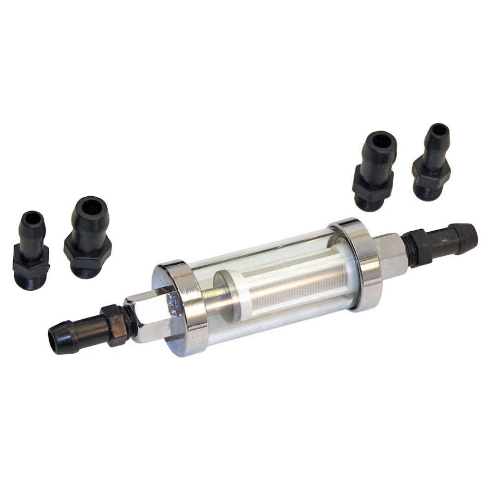 T-H Marine universal fuel filter with glass housing for clear monitoring and easy inspection
