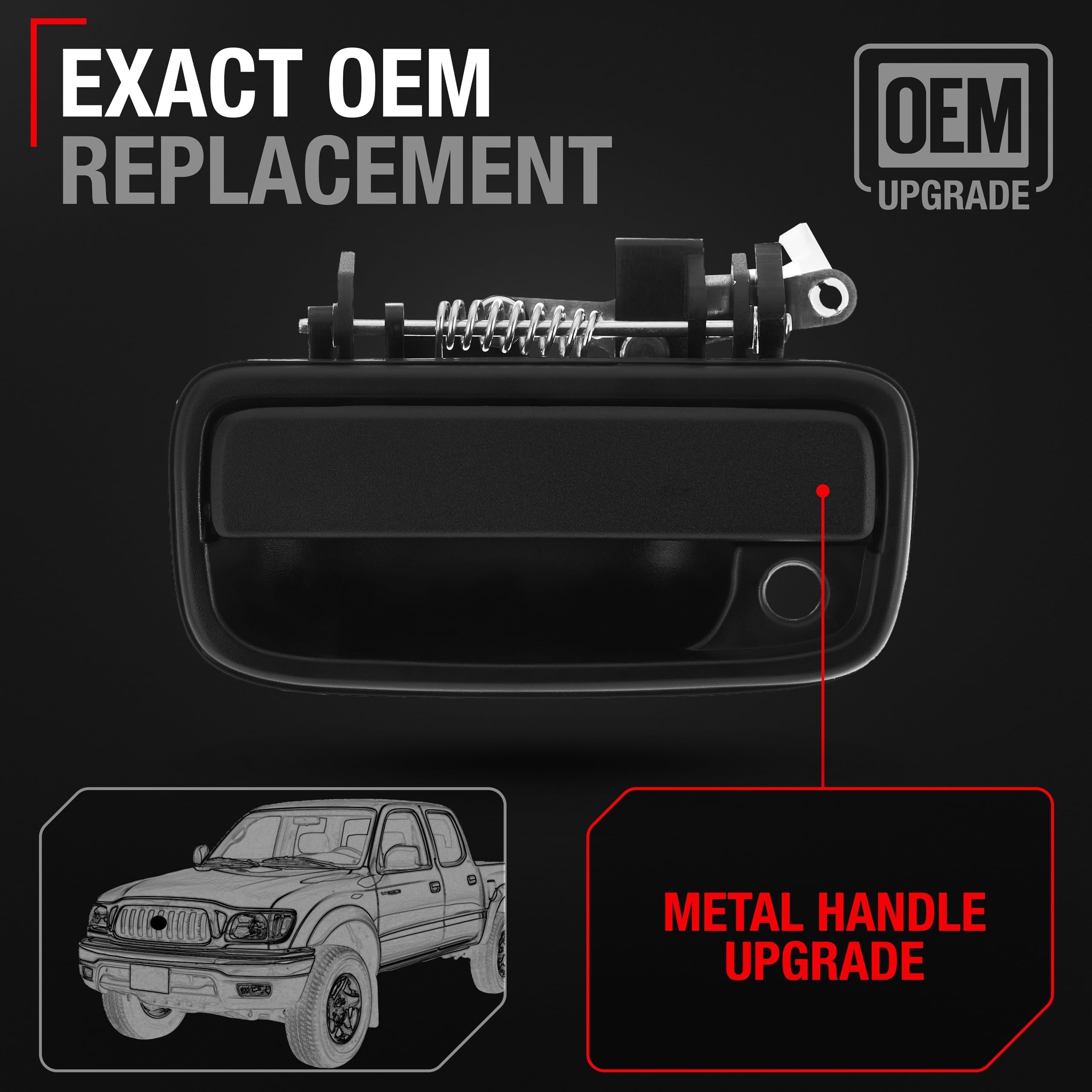 Close view of the 1995-2004 Toyota Tacoma front-left handle for replacement.