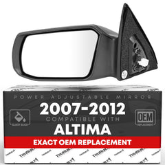 T1A driver side mirror for 2007-2012 Altima, front-left view for safer lane changes