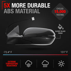 T1A driver side mirror with turn signal enhances lane changes safely.