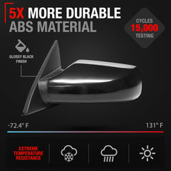 T1A flat glass driver mirror highlighting clear rear visibility