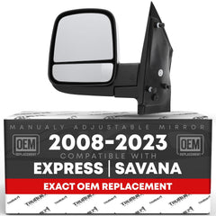 T1A driver side mirror with dual glass for improved visibility and safety on left door.