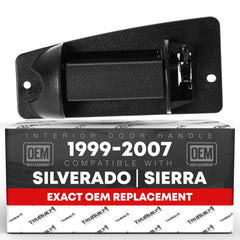 T1A extended cab door handle with black textured finish for OEM replacement