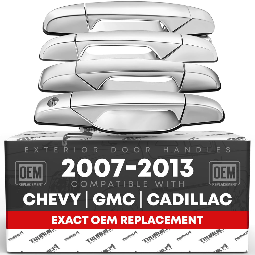 T1A exterior door handle front chrome finish for Chevy and GMC trucks, durable OEM-style replacement.