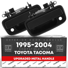 T1A exterior front door handle set in textured black for Tacoma, OEM-style replacement.