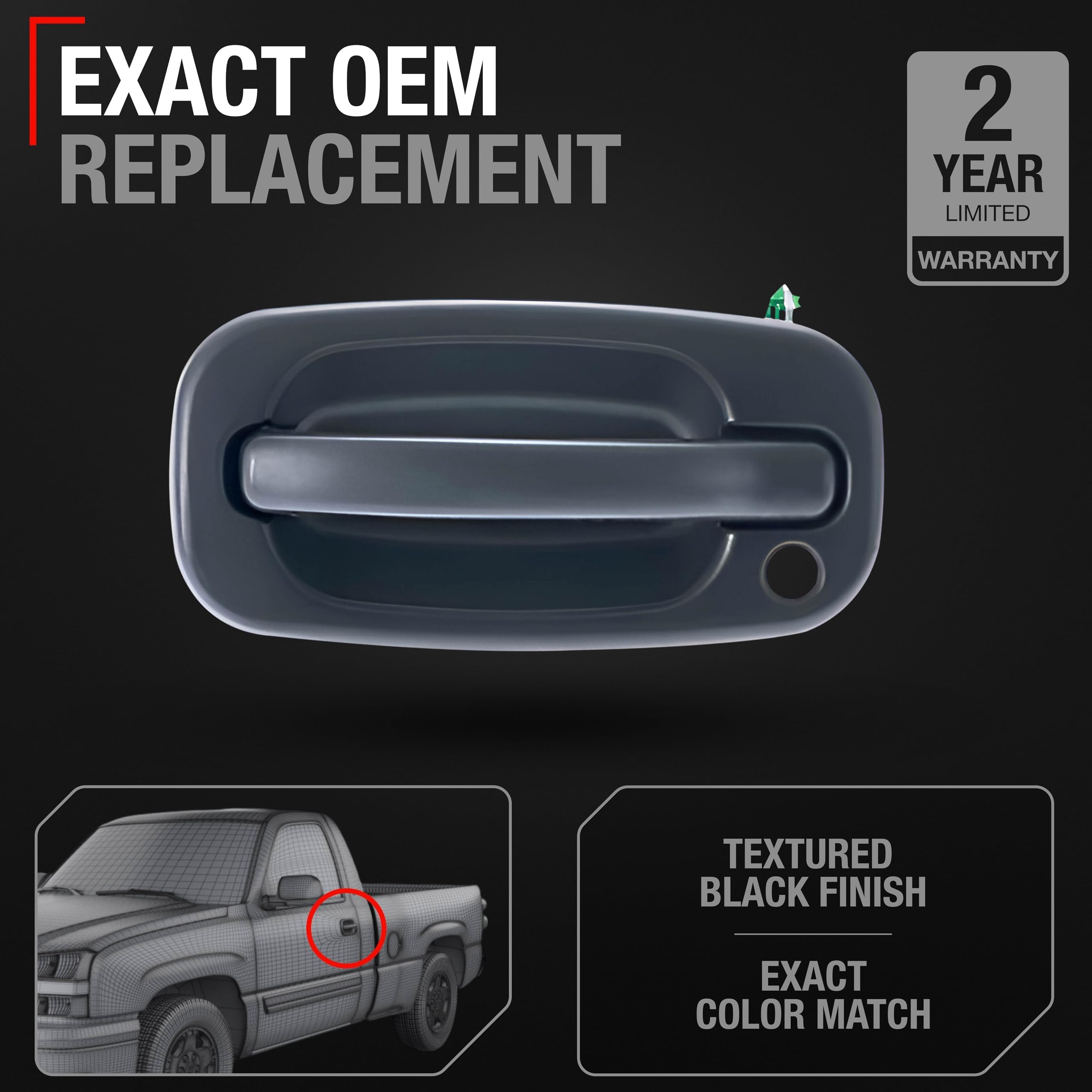 T1A door handle for GMC Sierra; front-left fit with easy installation.