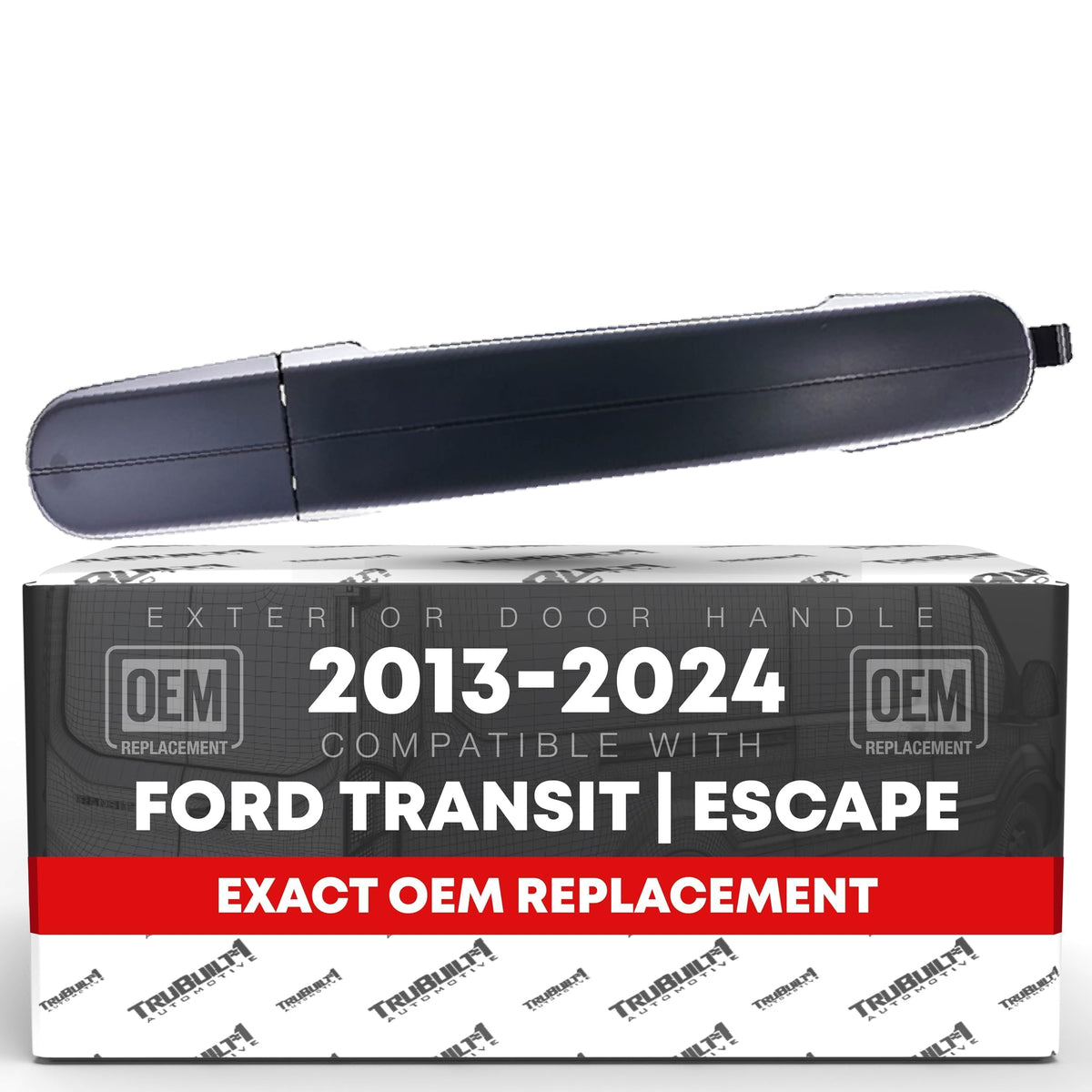 T1A exterior front driver door handle with textured black finish for replacement