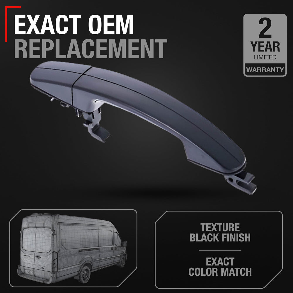 T1A exterior front passenger door handle with textured finish, ready for DIY installation