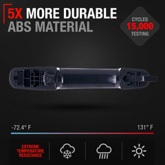 T1A rear-left door handle cover in textured black blends with OEM style