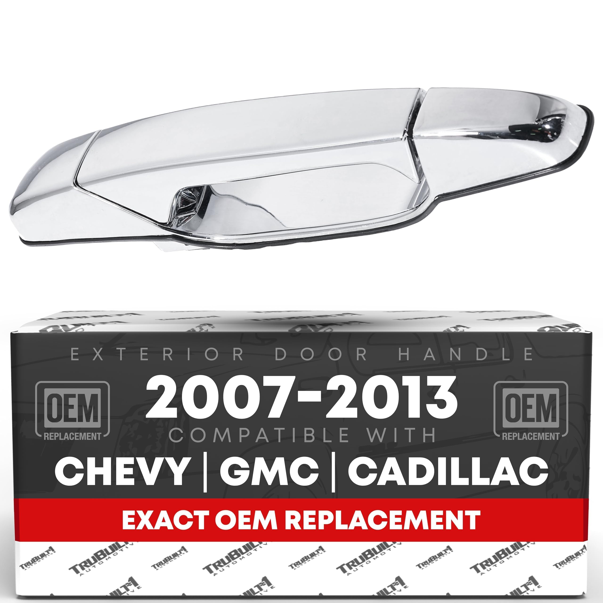 T1A chrome exterior rear passenger door handle, OEM replacement for GM trucks.