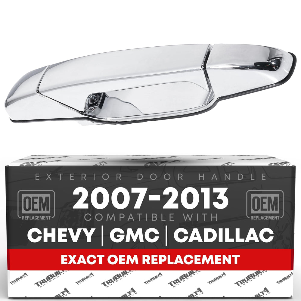 T1A chrome exterior rear passenger door handle, OEM replacement for GM trucks.