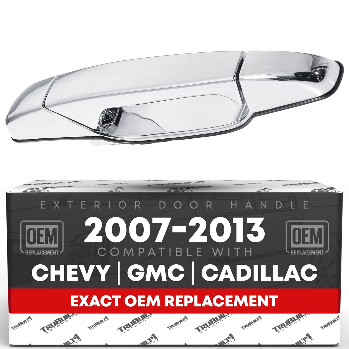 T1A chrome exterior rear passenger door handle, OEM replacement for GM trucks.