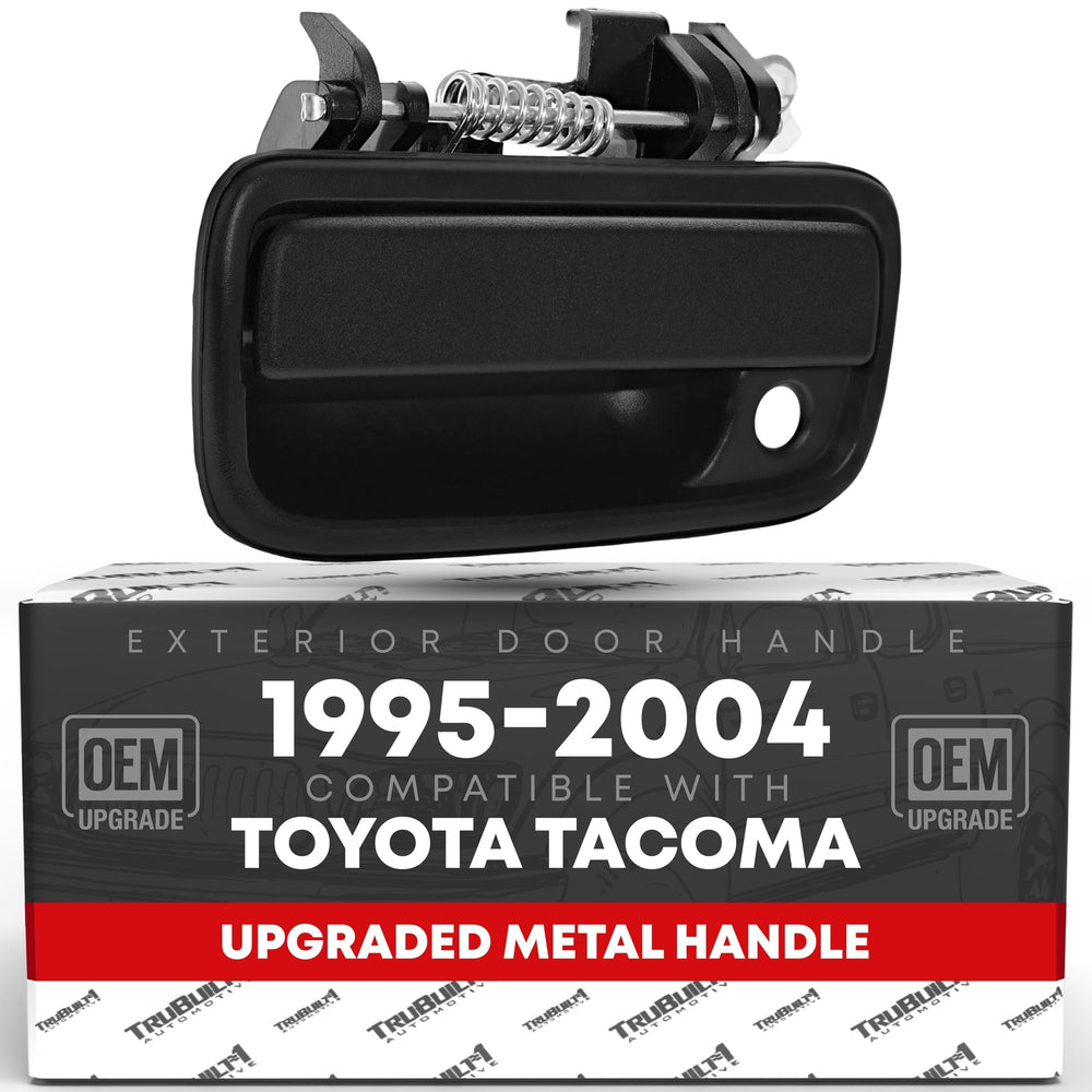T1A front driver door handle in textured black for OEM fit.
