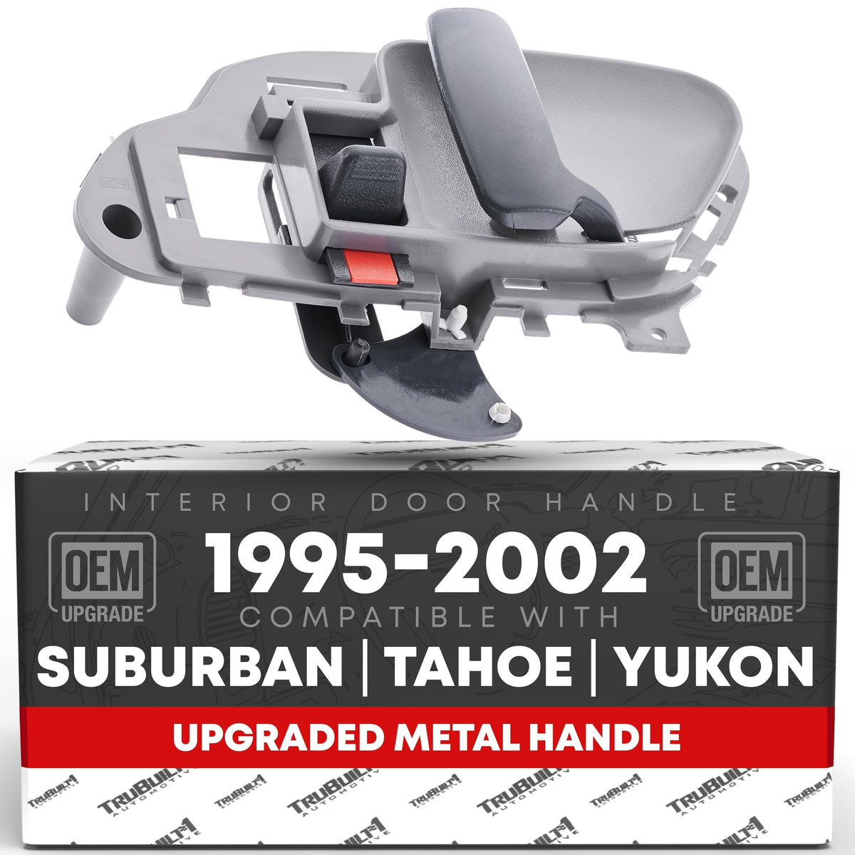 T1A interior door handle gray front view, reliable OEM-style replacement.