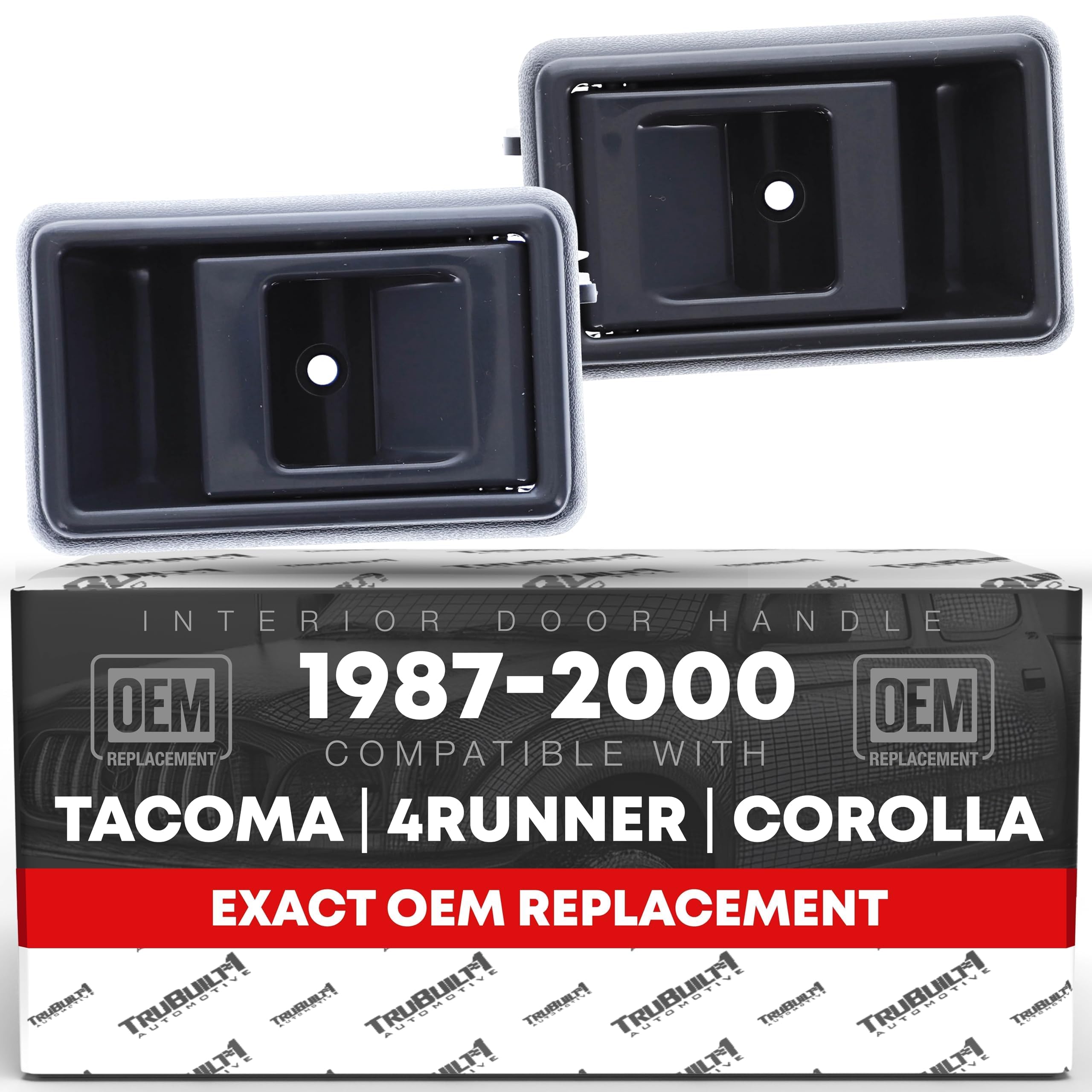 T1A interior front door handle gray close-up, OEM-like finish for smooth operation.