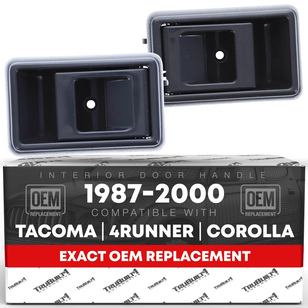 T1A interior front door handle gray close-up, OEM-like finish for smooth operation.