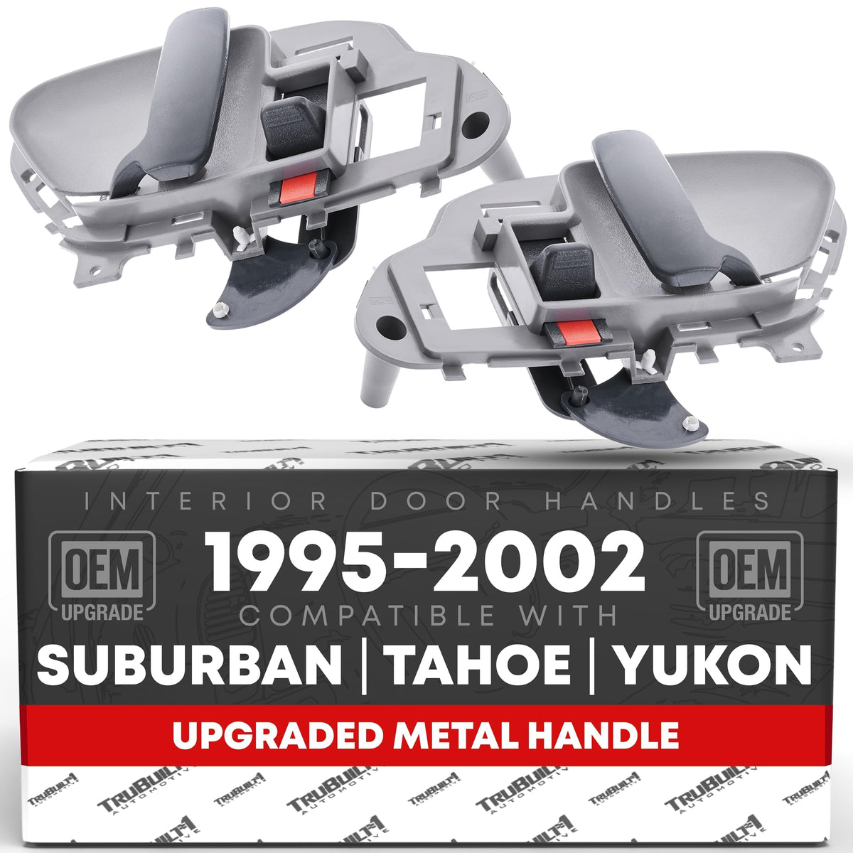 T1A interior door handle with textured gray finish, OEM-style replacement for Chevy/GMC 1988-1999.