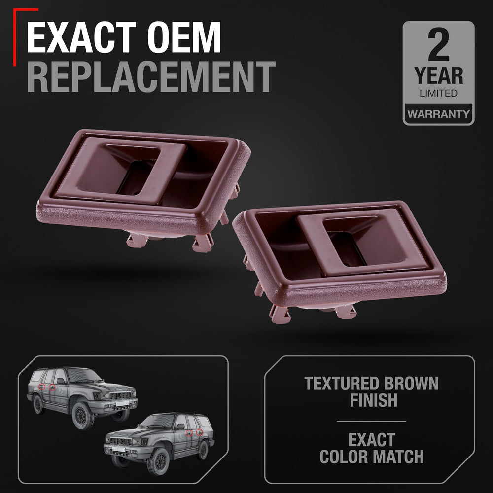 T1A interior rear door handle set in brown for factory-style replacement