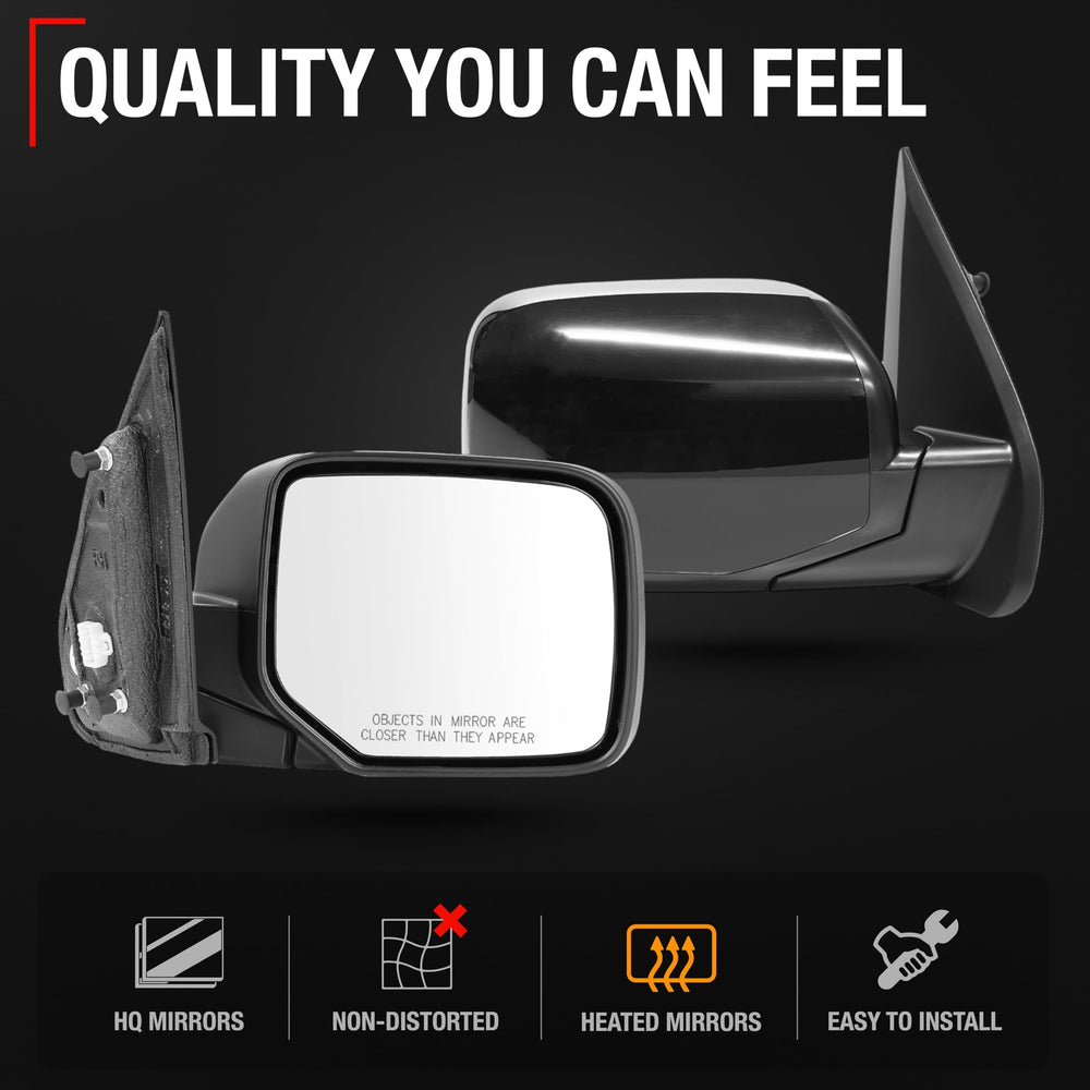 T1A convex glass with English warning enhances wide-angle visibility.