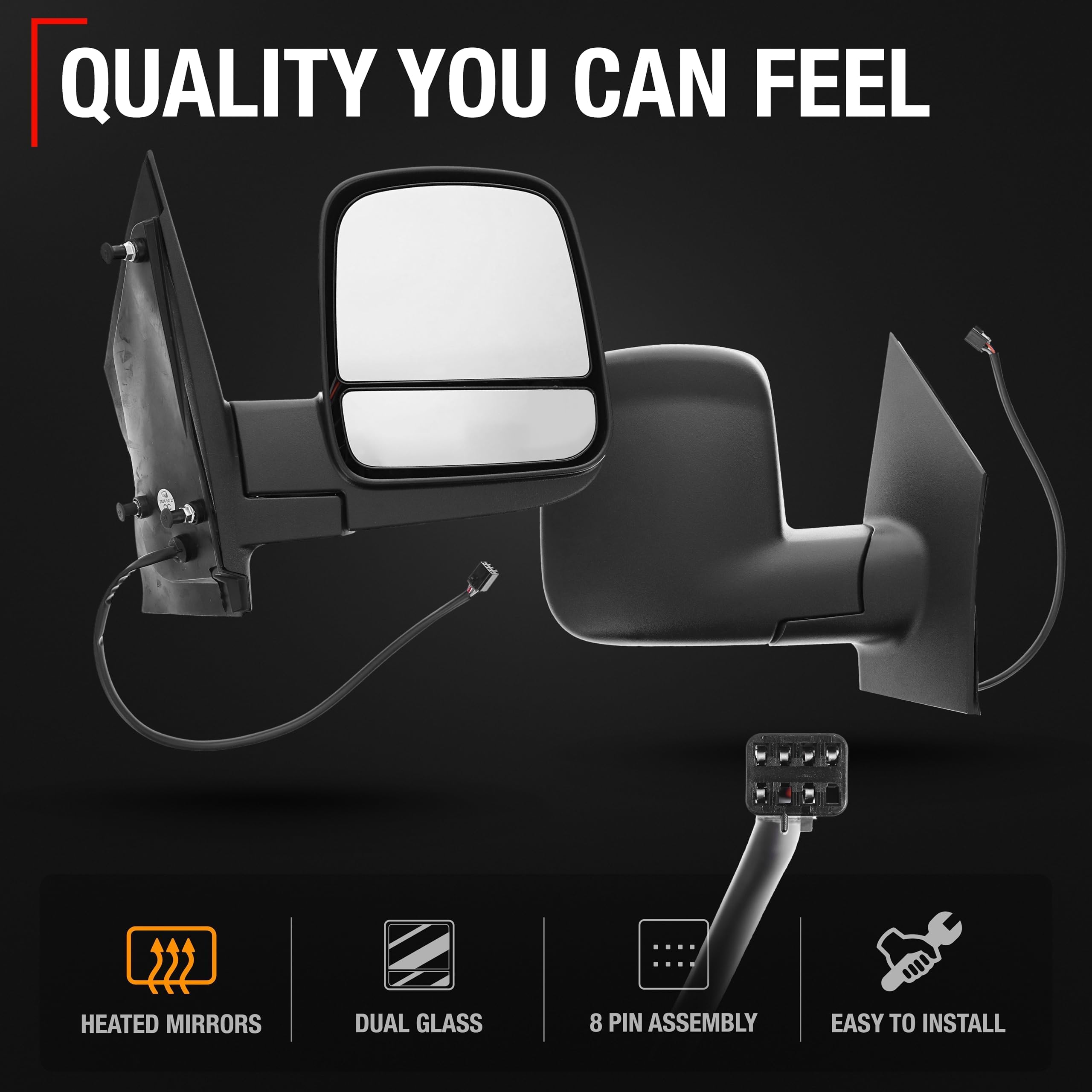 T1A dual-glass design reduces blind-spot uncertainty while driving.