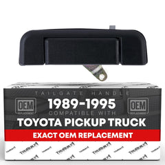 T1A tail gate handle assembly close-up, OEM replacement latch for Toyota 4Runner, reliable fit.